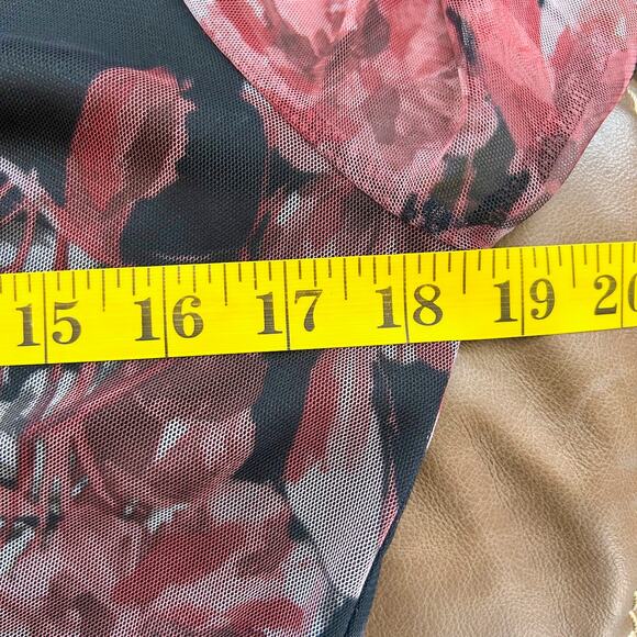 Y2K Cottage Romantic Floral Sheer Overlay Whimsygoth Fairy Dress Women Medium - Picture 10 of 11